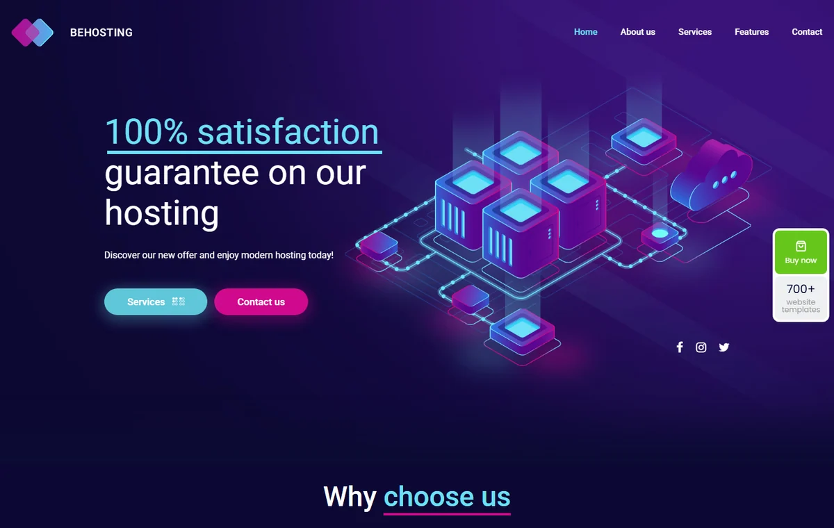 Hosting & Bulut Hizmetleri web tasarım demosu