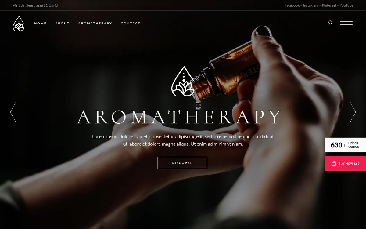 Aromatherapy elementor web tasarım demosu