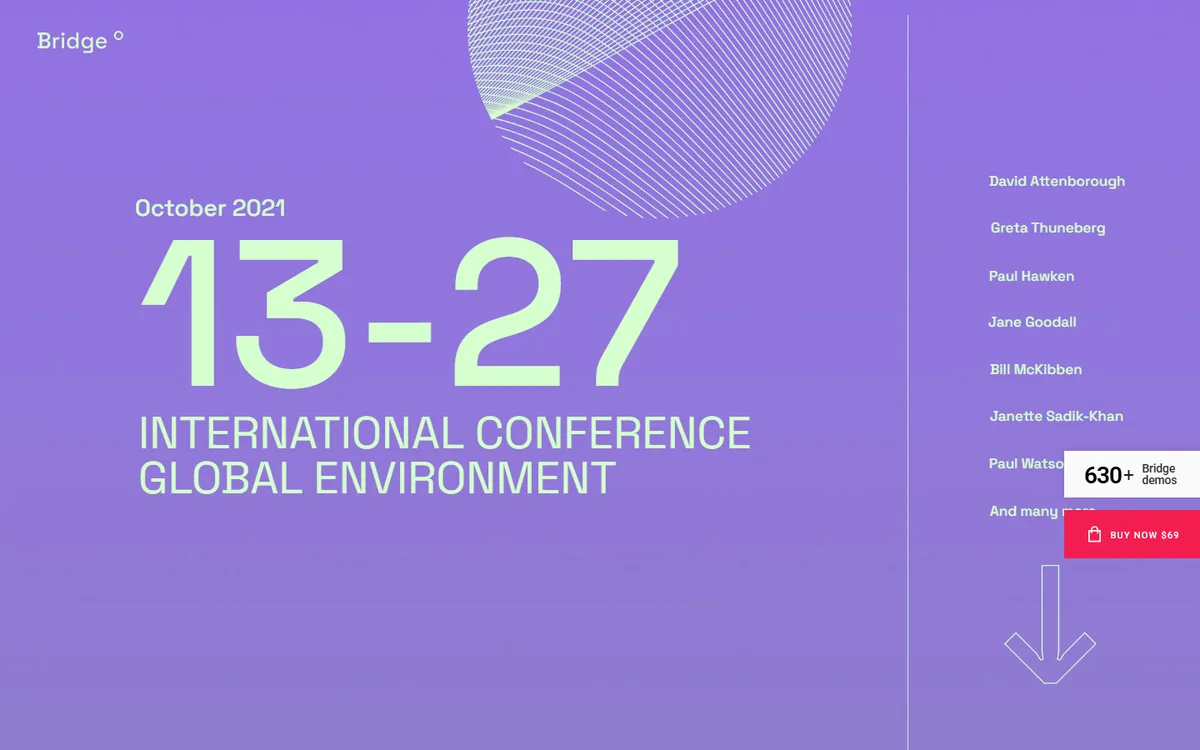 Climate Conference elementor web tasarım demosu