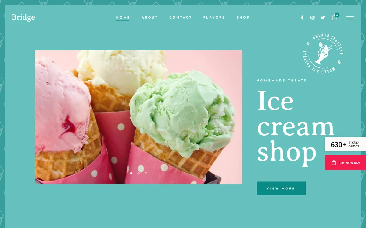 Gelateria elementor web tasarım demosu
