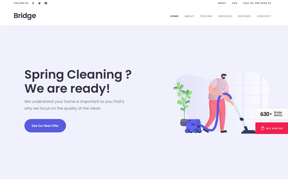 Cleaning Services elementor web tasarım demosu