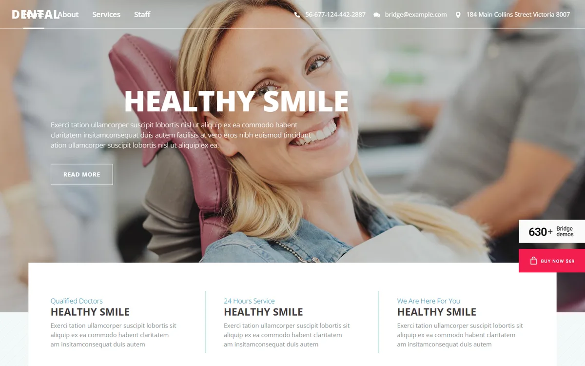 Dental Office elementor web tasarım demosu