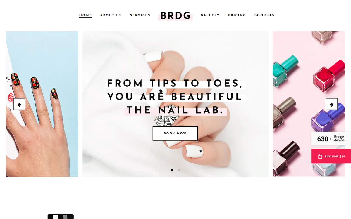 Nail Bar elementor web tasarım demosu