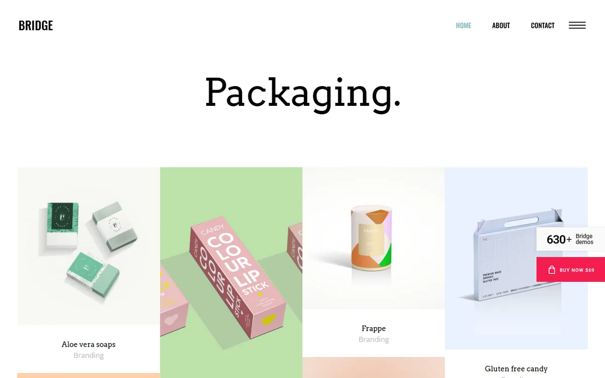 Package Design Portföy elementor web tasarım demosu