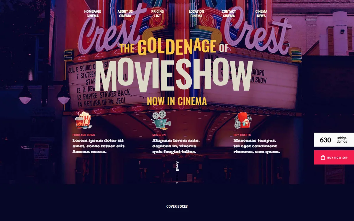 Cinema elementor web tasarım demosu