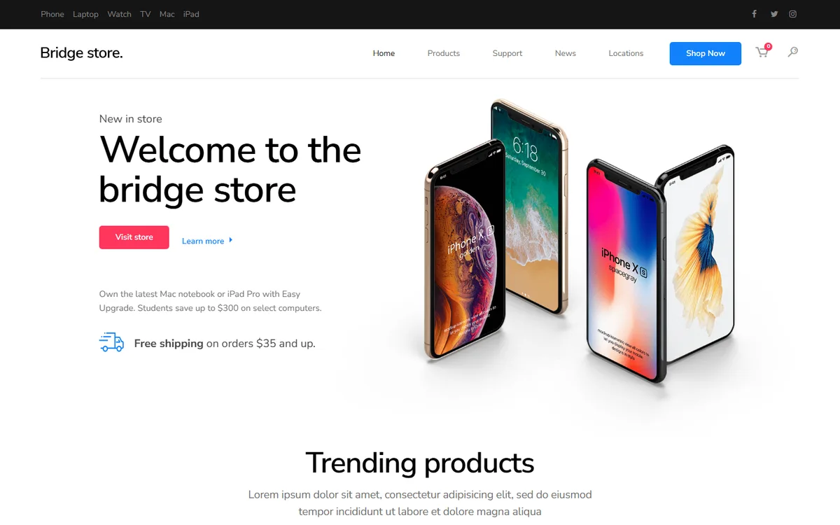 Consumer Elektronik Mağazası elementor web tasarım demosu