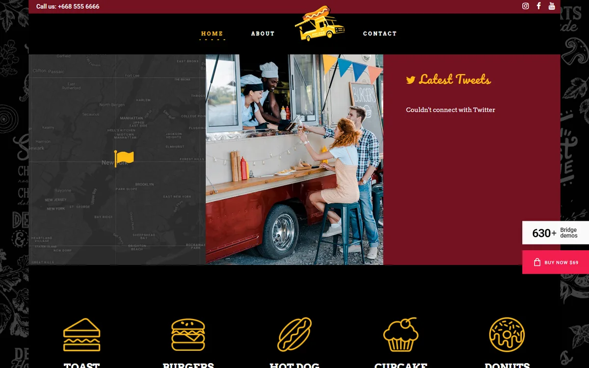 Food Truck elementor web tasarım demosu