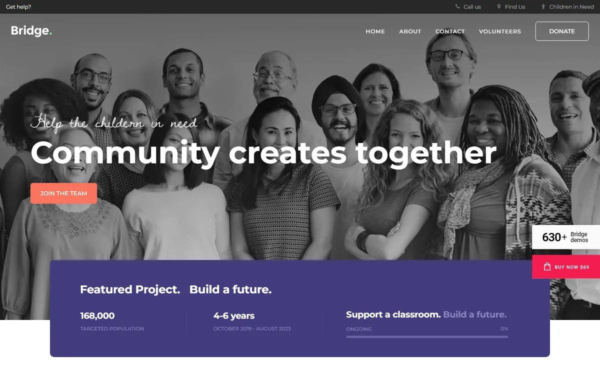 Fundraising elementor web tasarım demosu