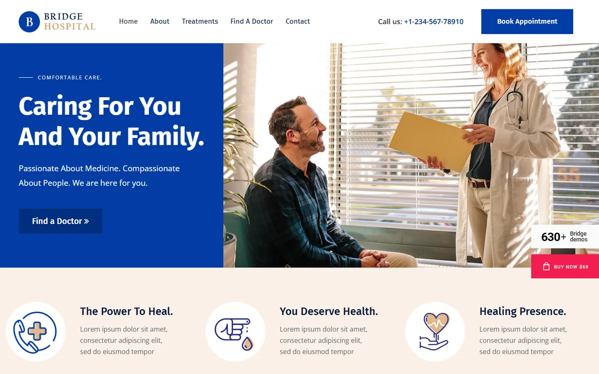 Hospital elementor web tasarım demosu