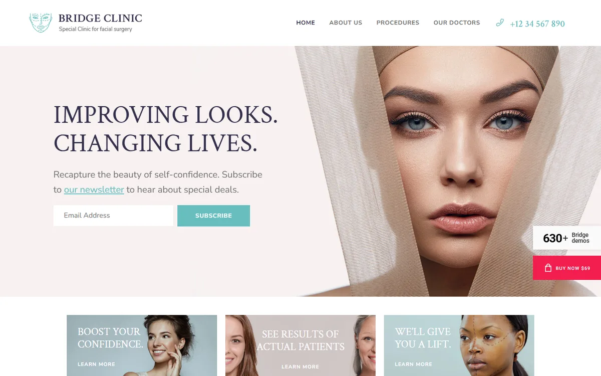 Cosmetic Surgery elementor web tasarım demosu