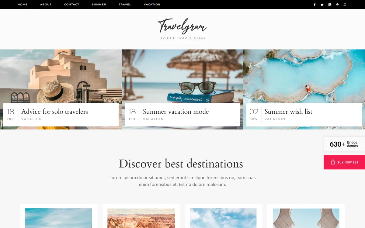 Seyahat Blogger elementor web tasarım demosu