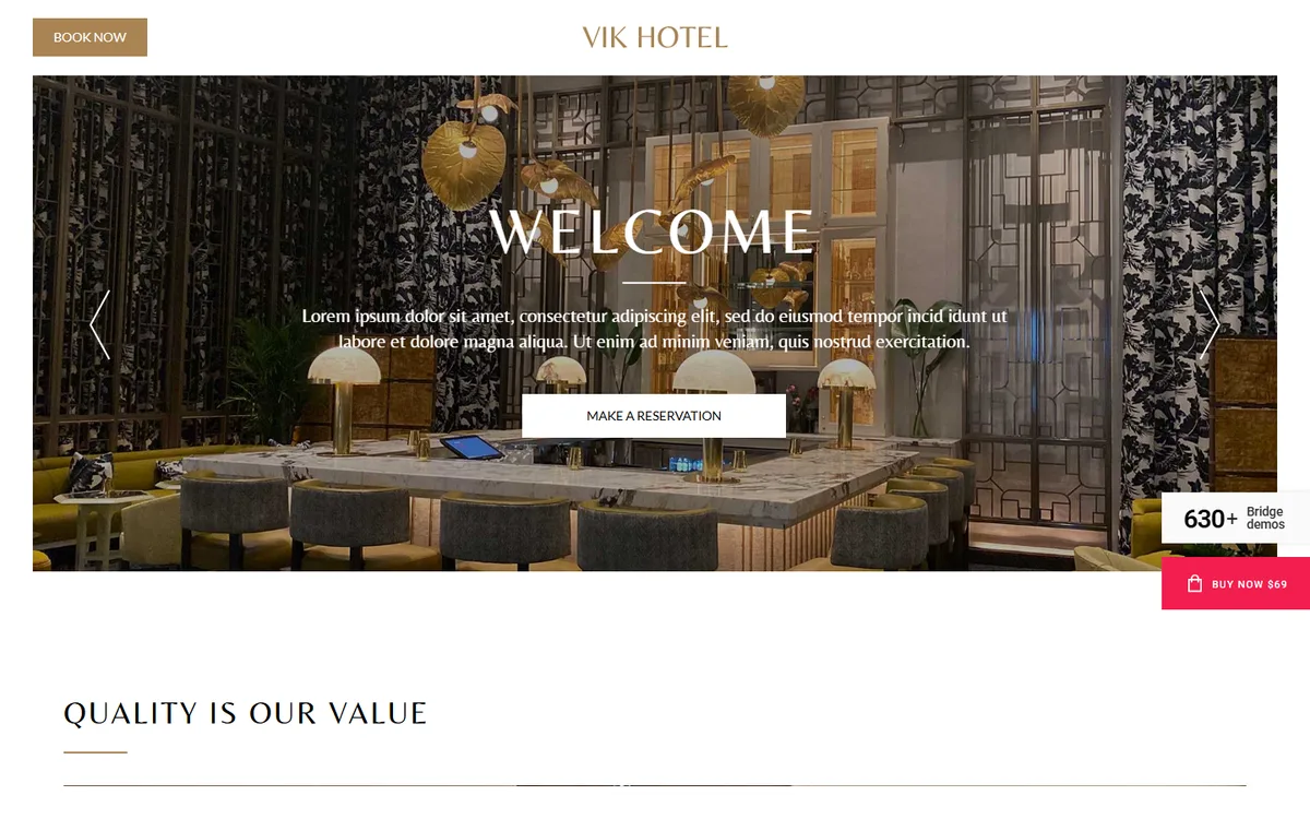 Otel elementor web tasarım demosu