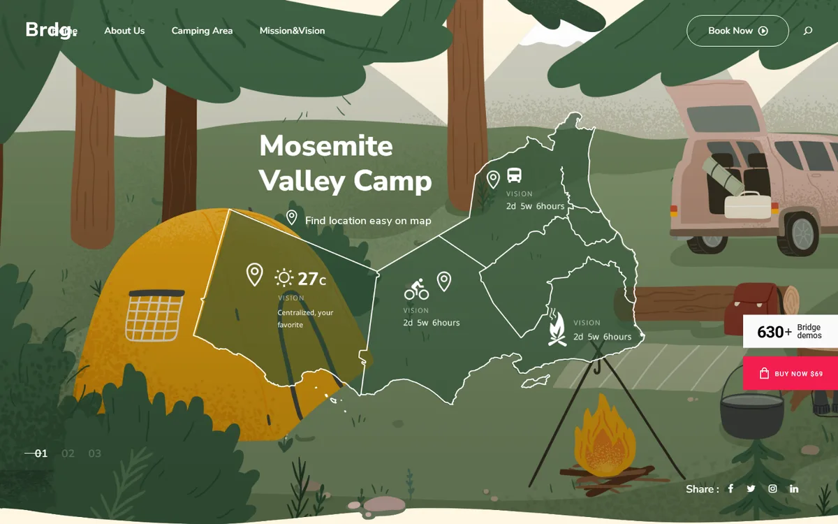 Camping elementor web tasarım demosu