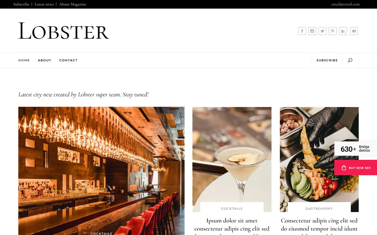 Fine Dining Dergi elementor web tasarım demosu
