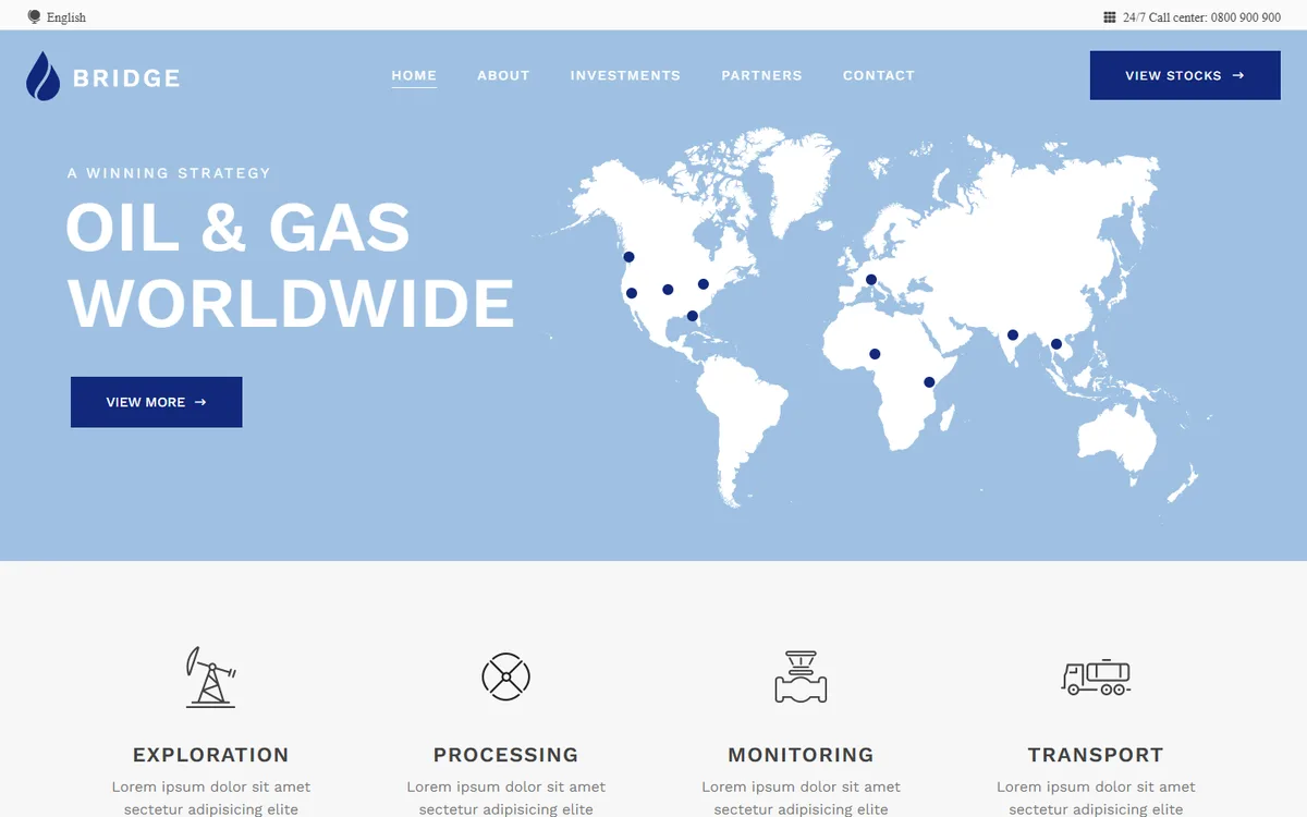 Oil Industry elementor web tasarım demosu
