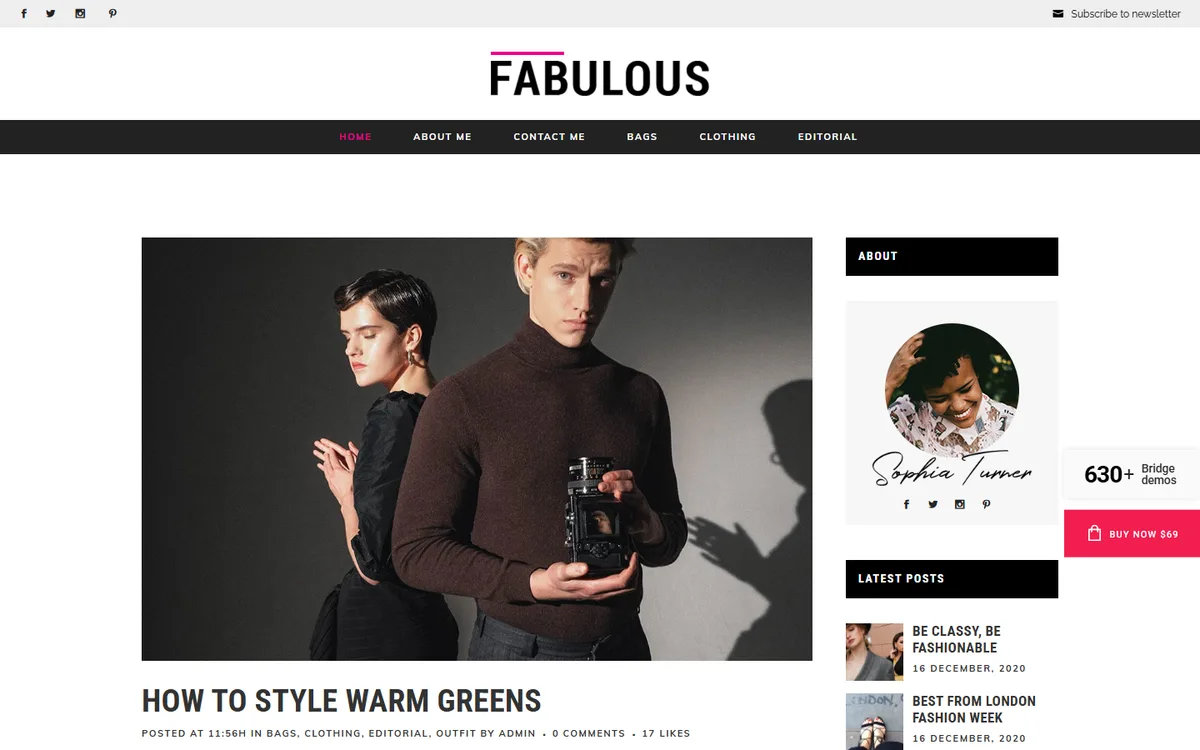 Moda Blogger elementor web tasarım demosu