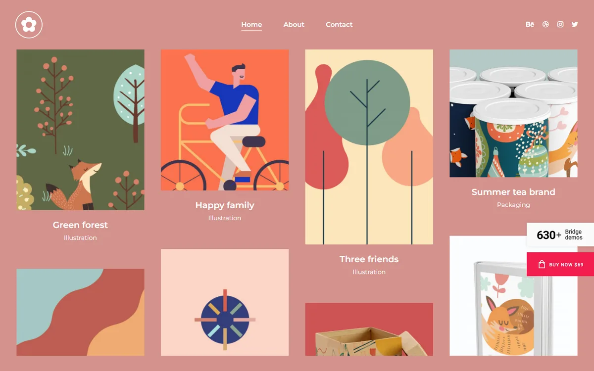 Illustration Portföy elementor web tasarım demosu