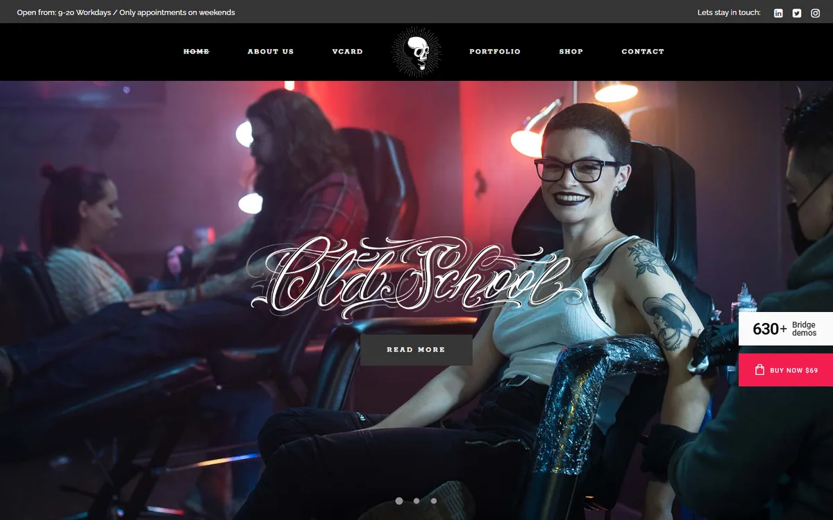 Tattoo Parlor elementor web tasarım demosu