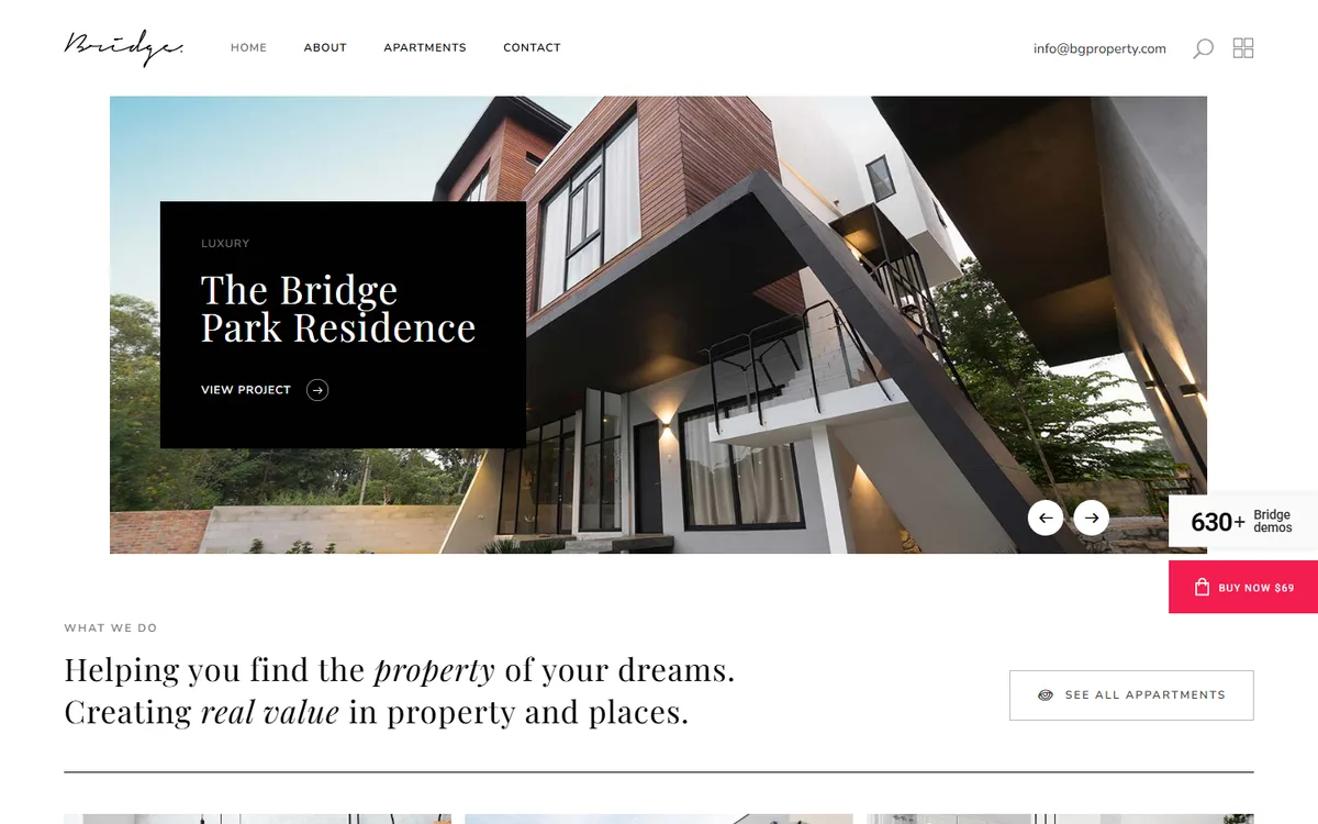 Property Showcase elementor web tasarım demosu