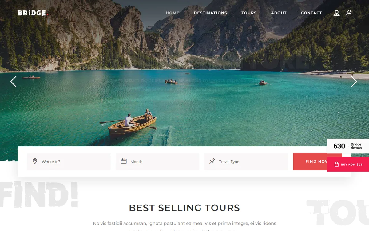 Seyahat wpbakeryelementor web tasarım demosu