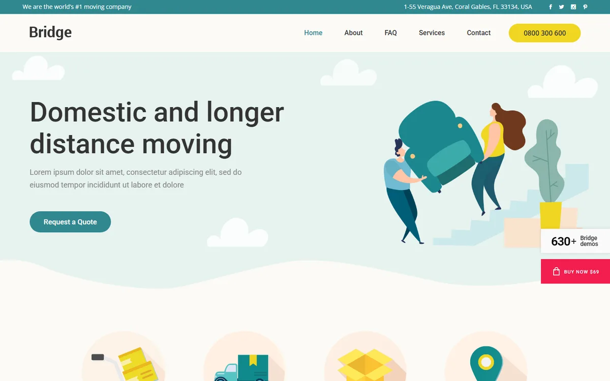 Moving Services elementor web tasarım demosu