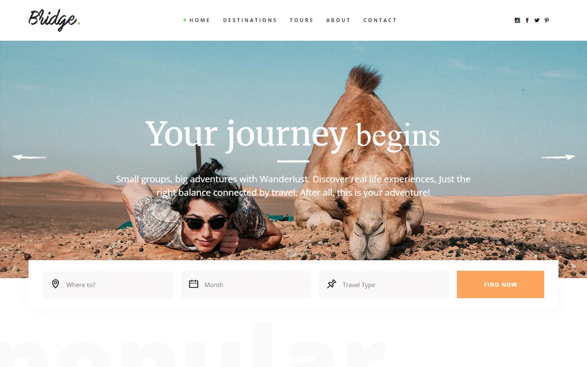 Seyahat Tours elementor web tasarım demosu