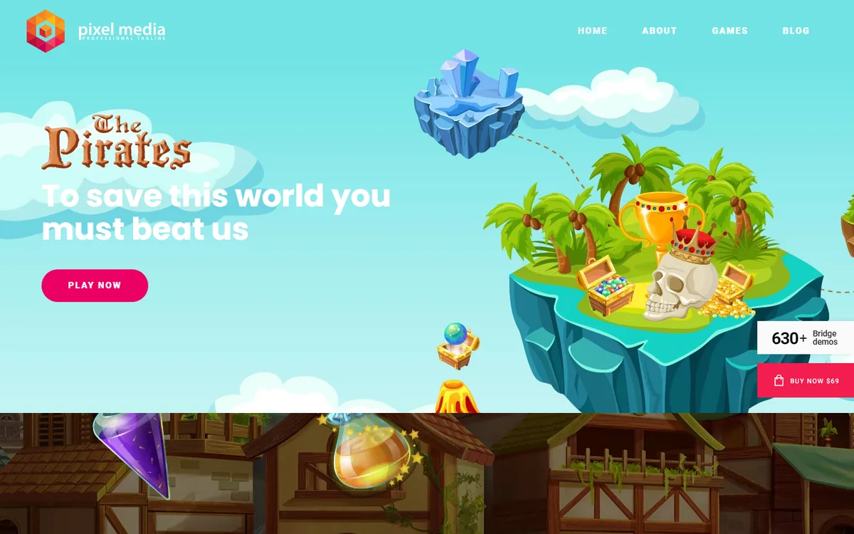 Gaming Parallax elementor web tasarım demosu