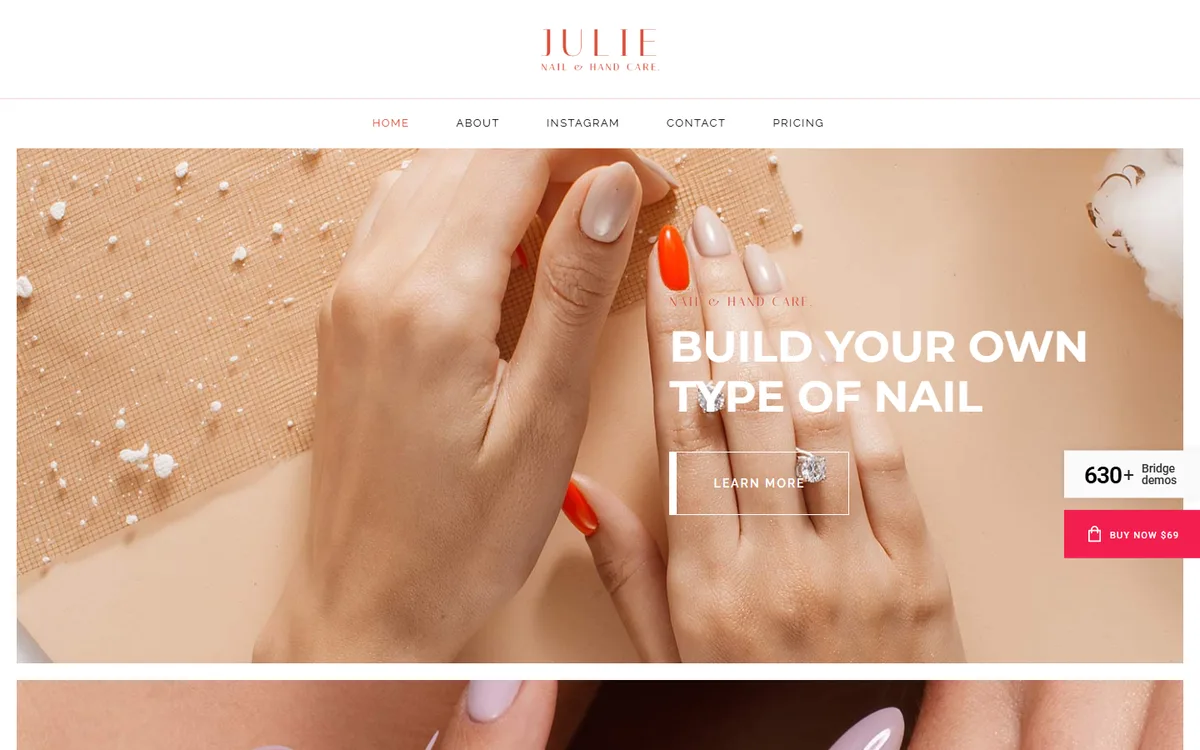 Manicure elementor web tasarım demosu