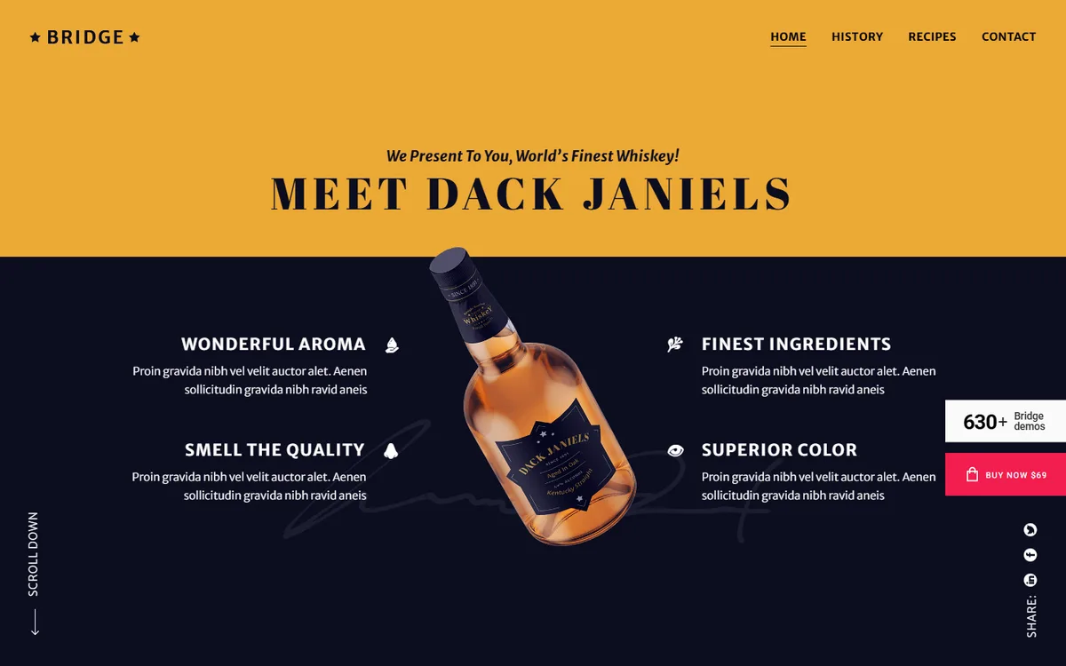 Liquor Showcase elementor web tasarım demosu