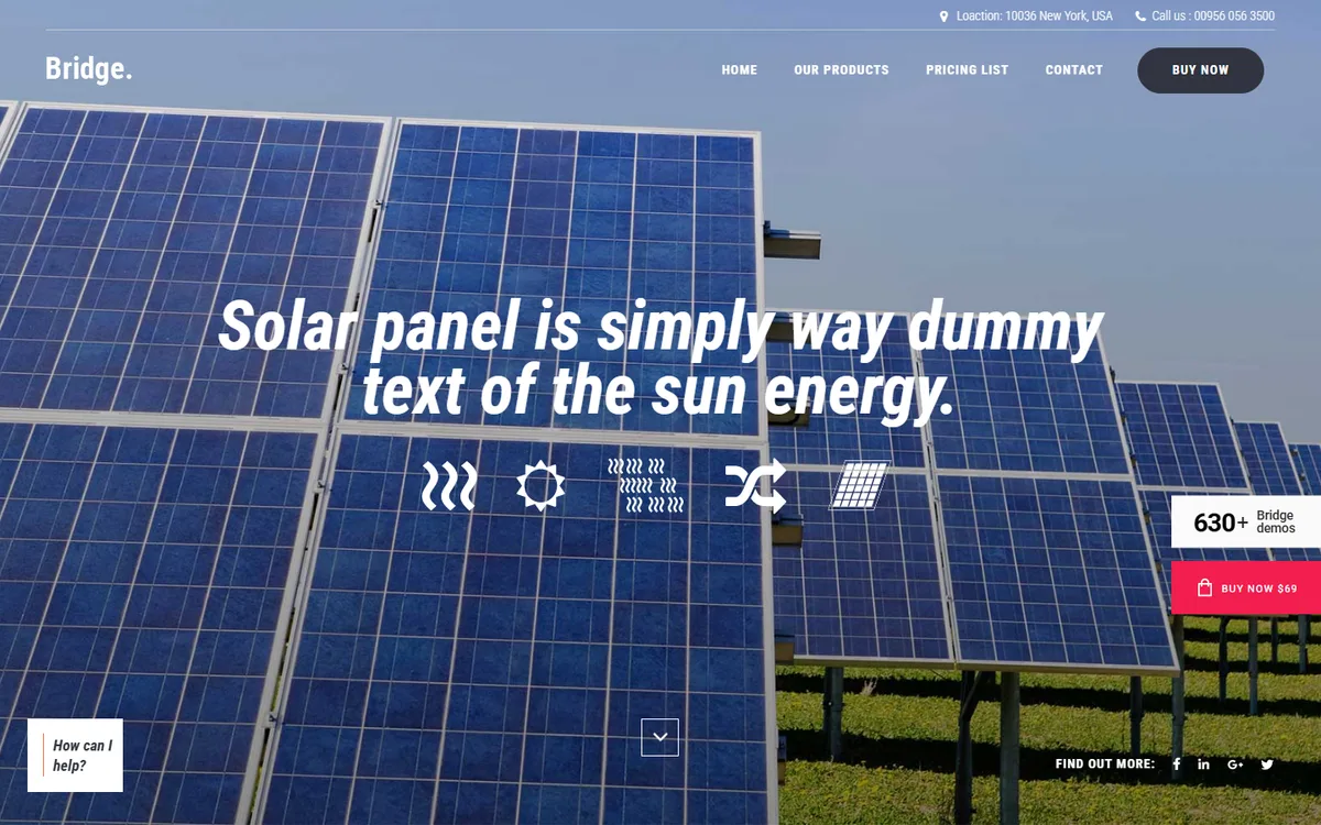 Solar Panels elementor web tasarım demosu