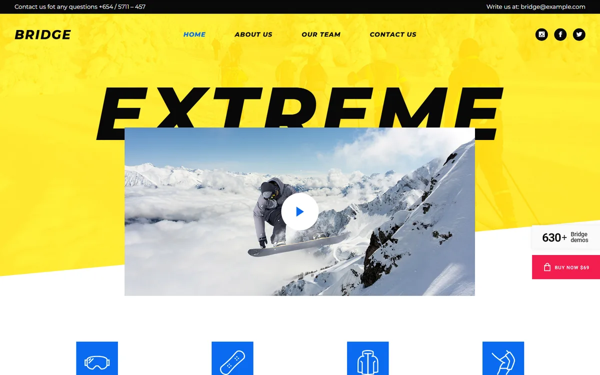 Skiing elementor web tasarım demosu