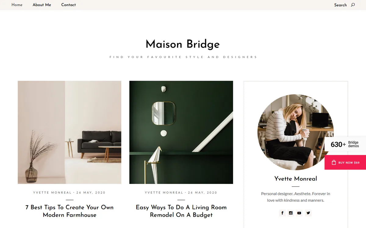 İç Mimarlık Design Blog elementor web tasarım demosu