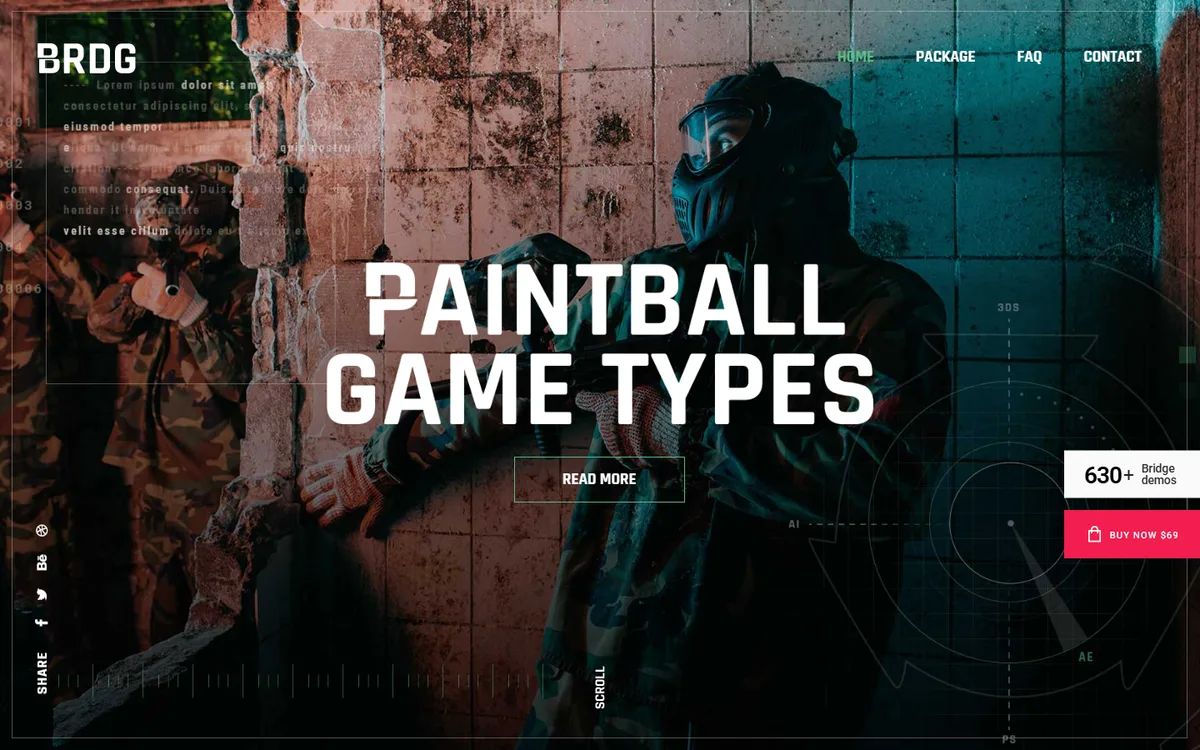 Paintball elementor web tasarım demosu