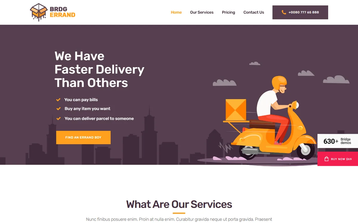 Delivery wpbakeryelementor web tasarım demosu