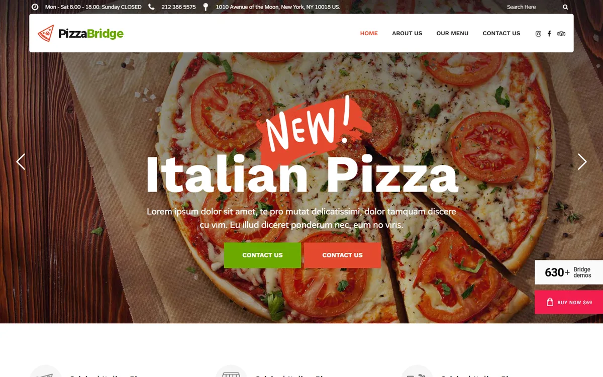 Pizza Parlor wpbakery web tasarım demosu