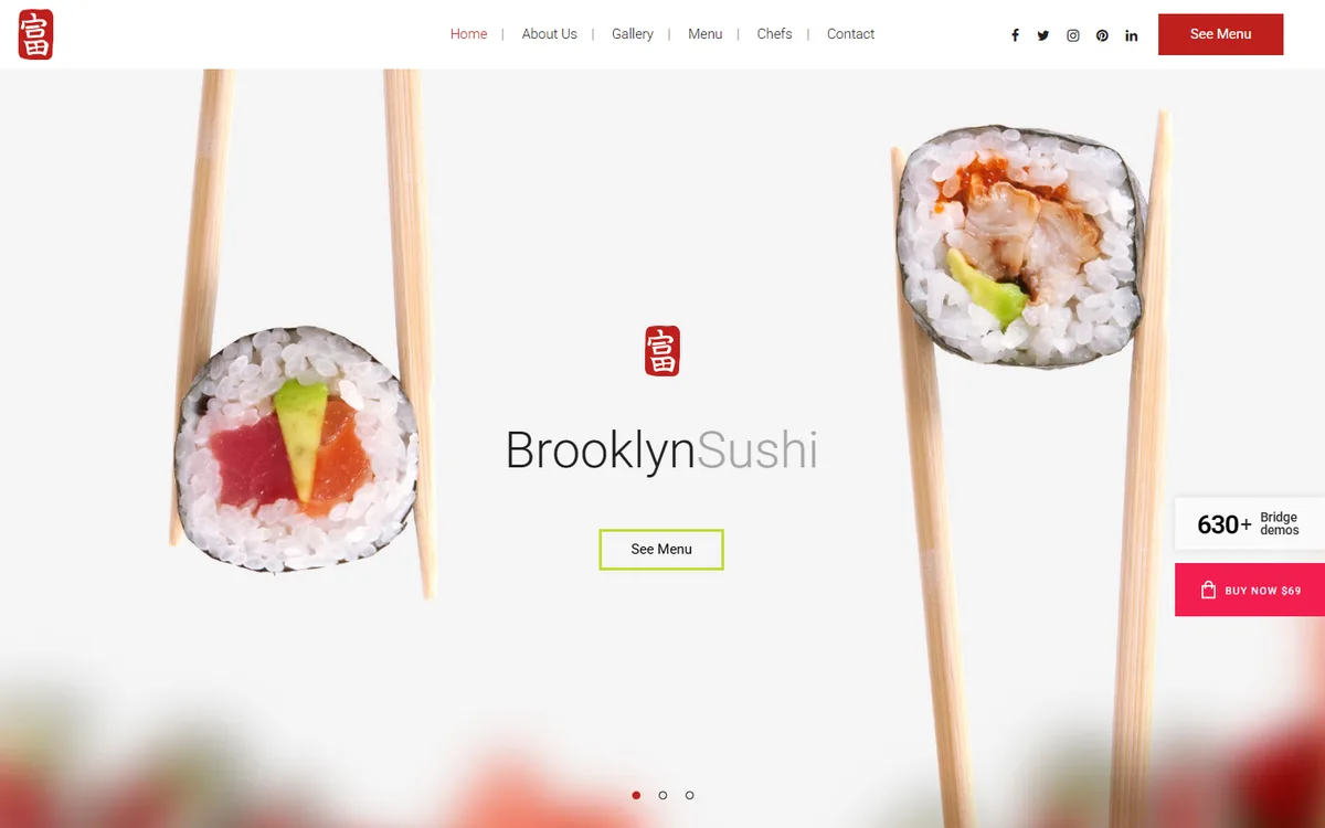 Sushi Bar wpbakery web tasarım demosu