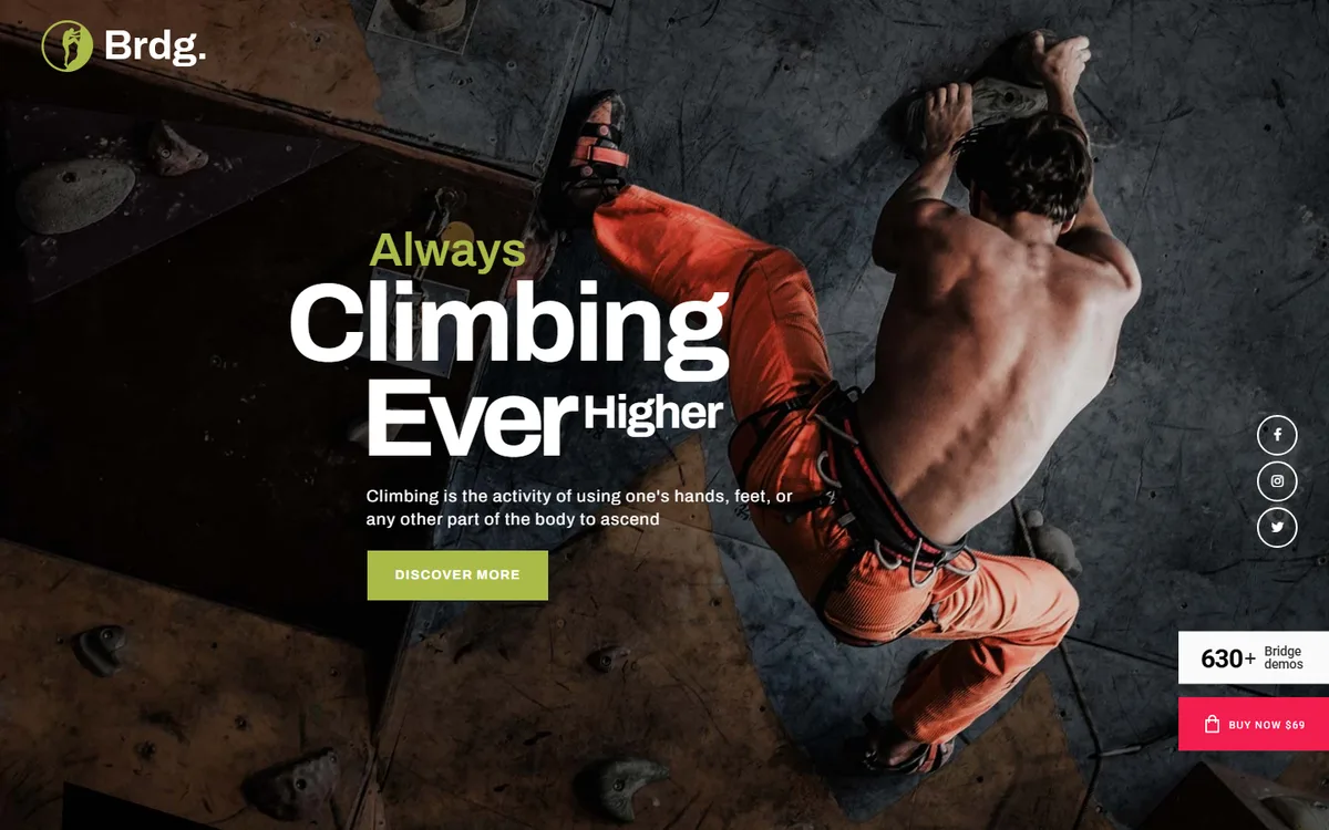 Climbing Club wpbakery web tasarım demosu