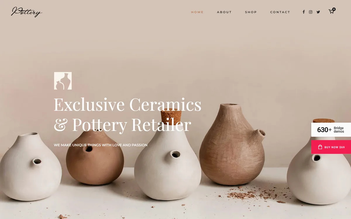 Pottery wpbakeryelementor web tasarım demosu