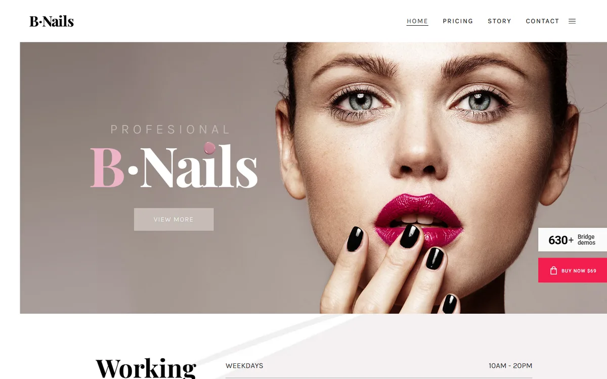 Nail Salon wpbakery web tasarım demosu