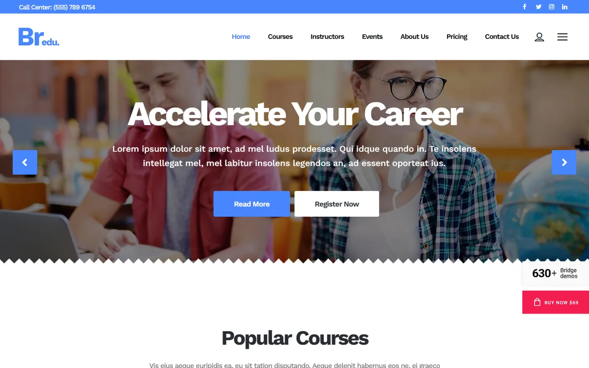 Educational Center wpbakeryelementor web tasarım demosu