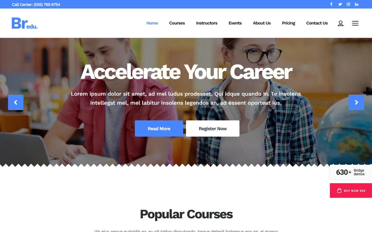 Educational Center wpbakeryelementor web tasarım demosu