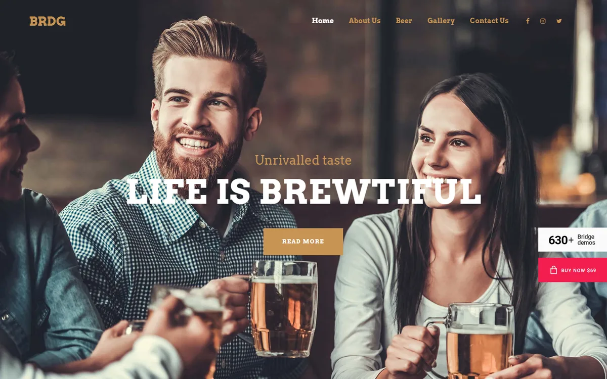 Craft Beer Bar wpbakery web tasarım demosu