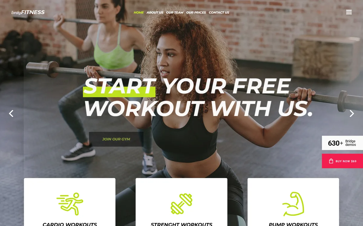 Fitness wpbakery web tasarım demosu