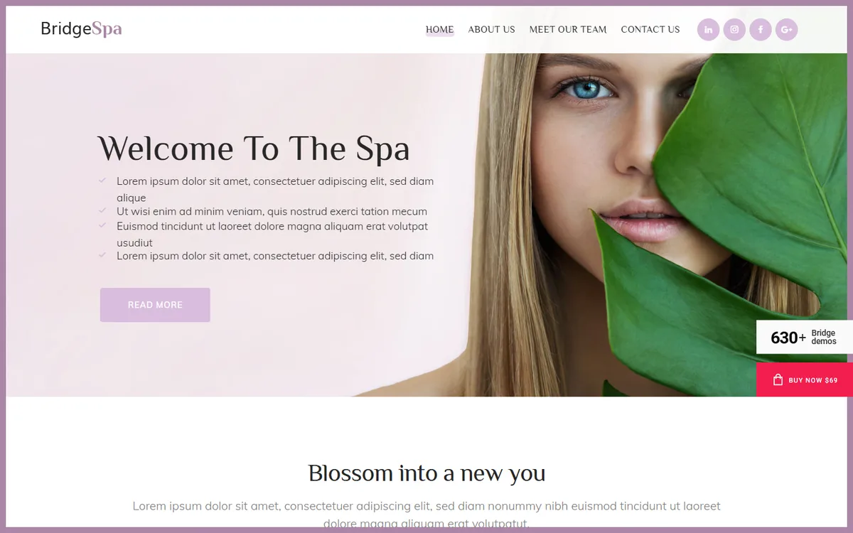 Spa & Wellness wpbakery web tasarım demosu