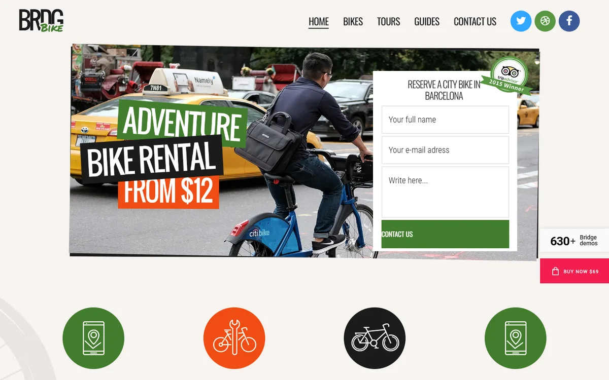 Bike Rental wpbakery web tasarım demosu