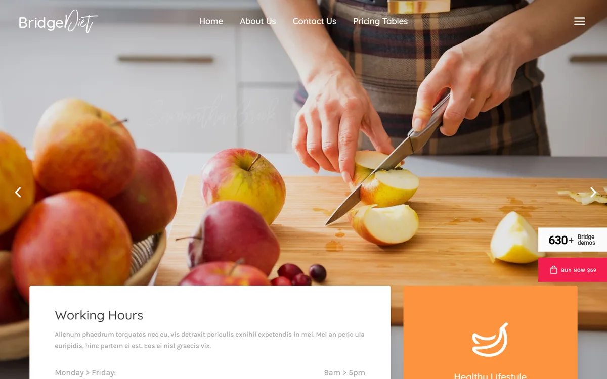 Nutritionist wpbakery web tasarım demosu