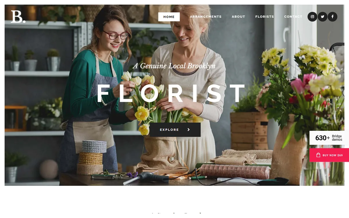 Floristry wpbakery web tasarım demosu