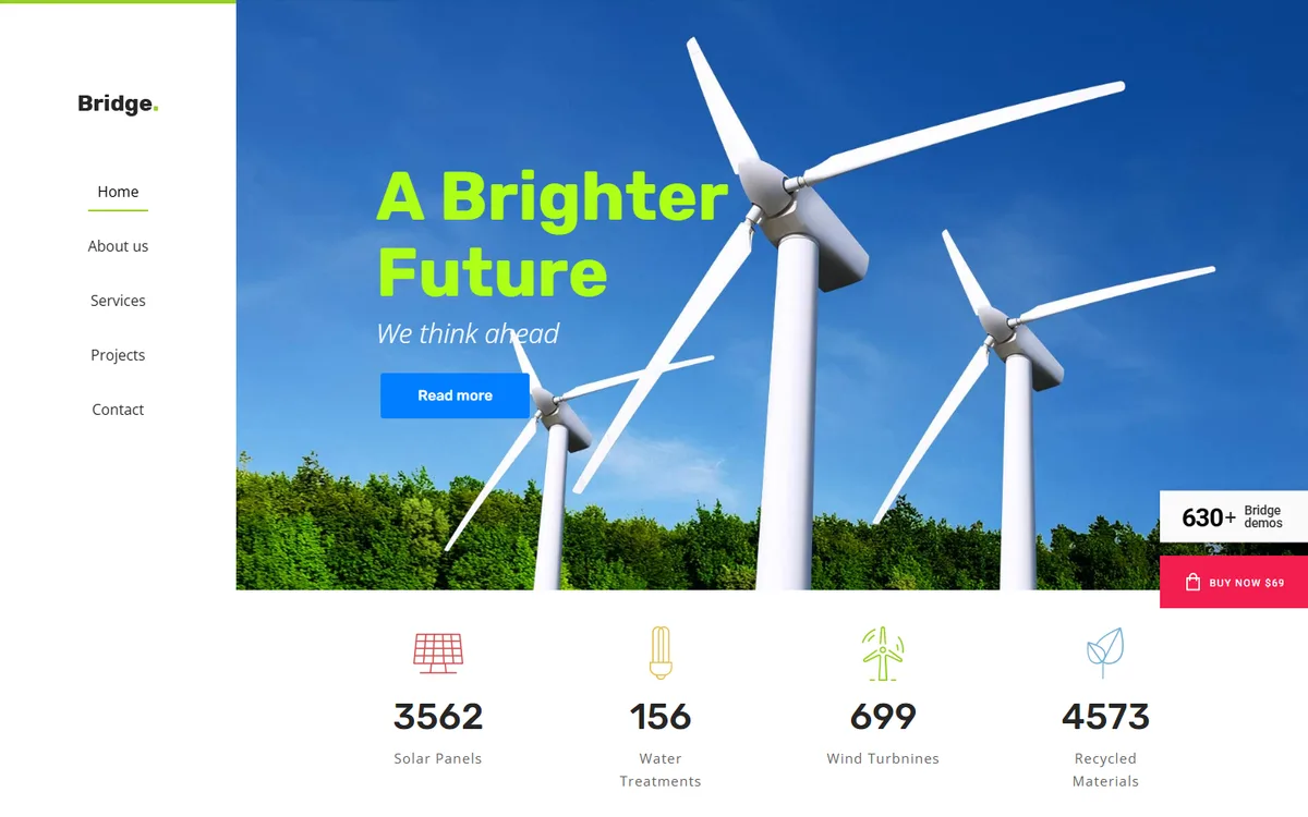 Renewable Energy wpbakery web tasarım demosu