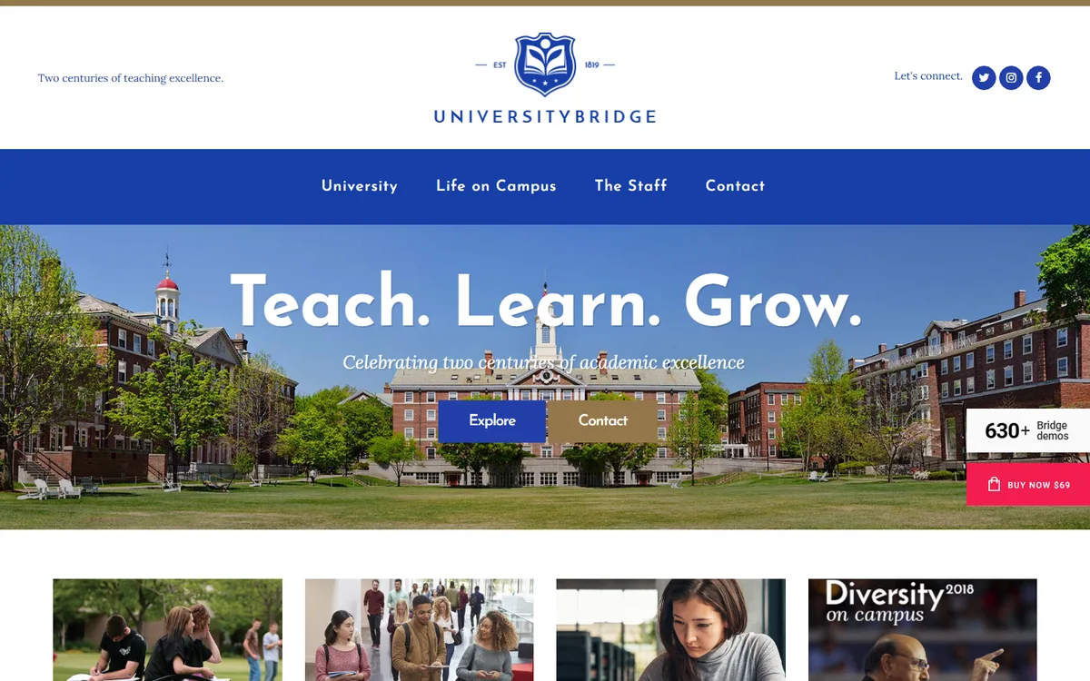 University III wpbakery web tasarım demosu