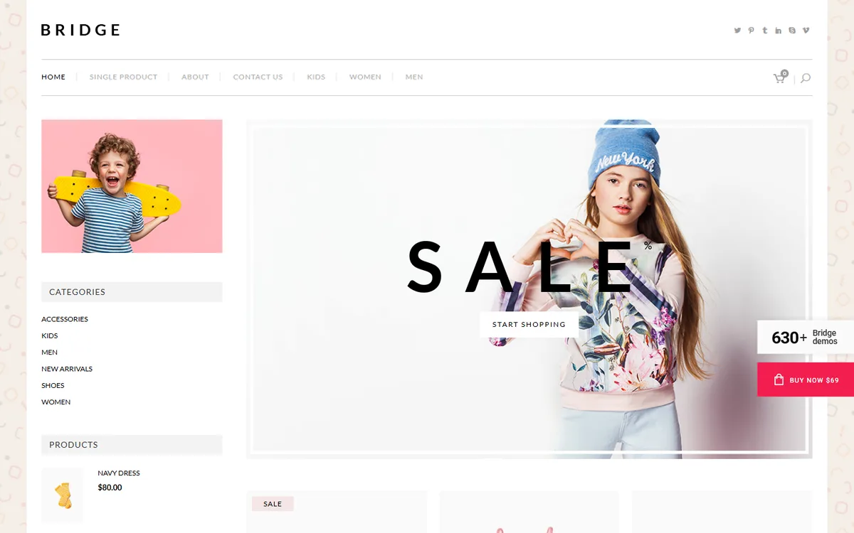 Kids Moda wpbakery web tasarım demosu